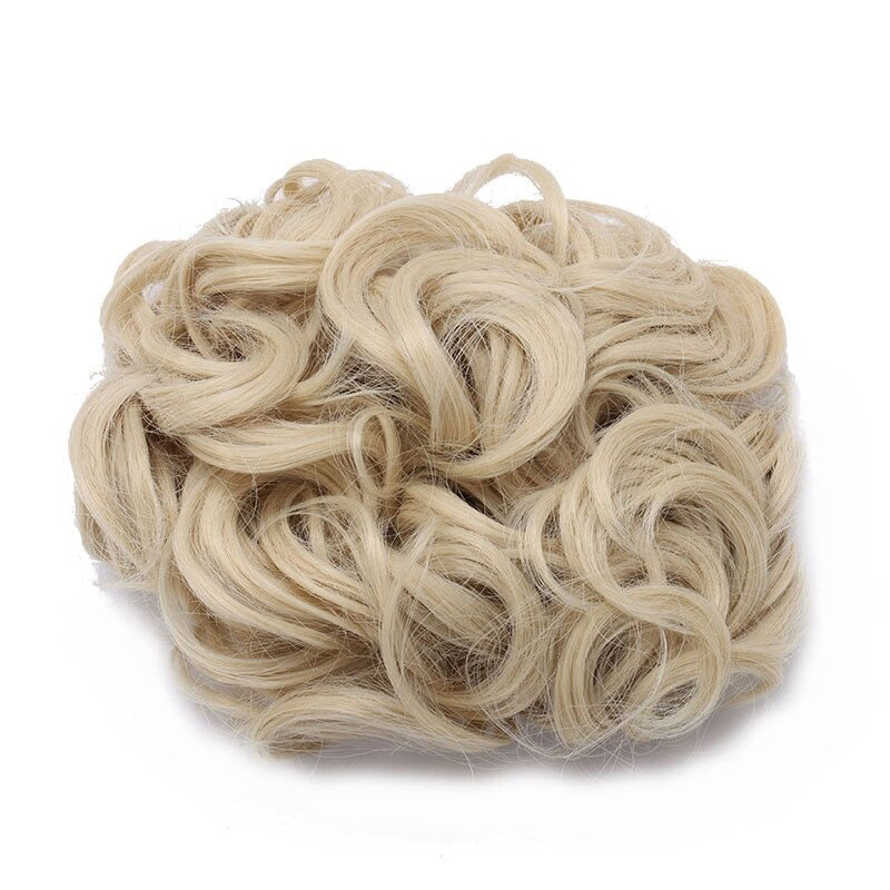 Easy Stretch Clip-in Large Curly Hair Bun Extension for Instant Volume