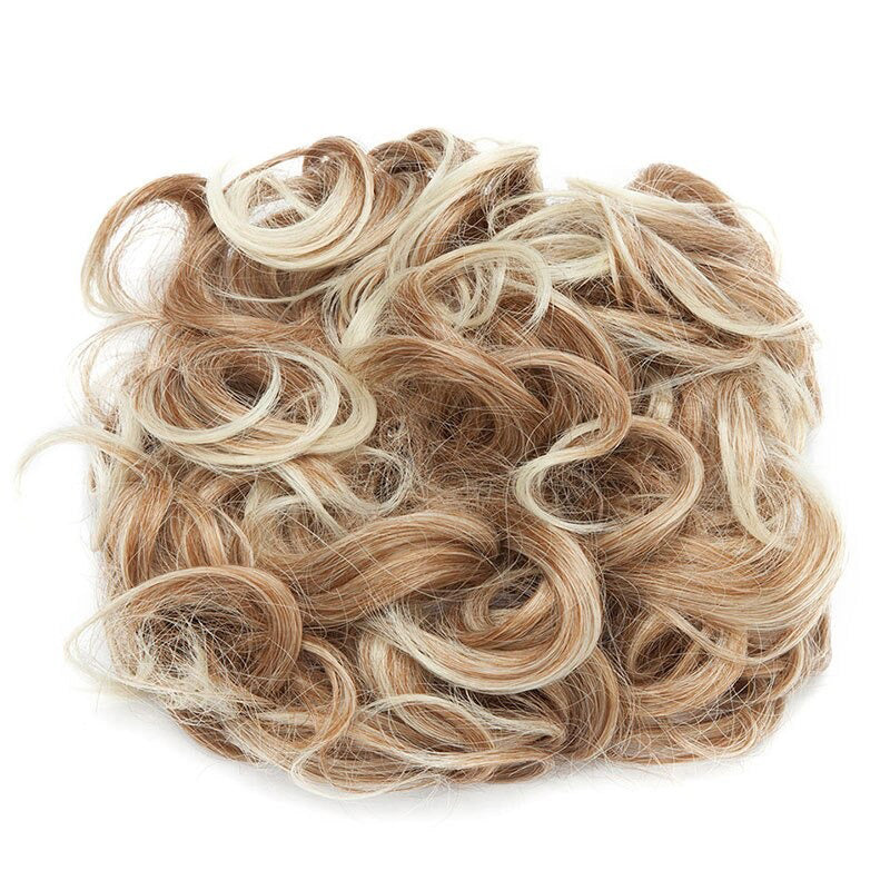 Easy Stretch Clip-in Large Curly Hair Bun Extension for Instant Volume