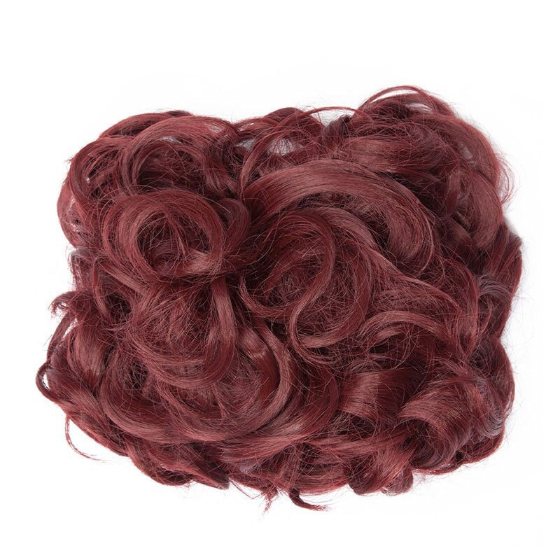 Easy Stretch Clip-in Large Curly Hair Bun Extension for Instant Volume