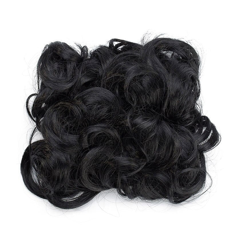 Easy Stretch Clip-in Large Curly Hair Bun Extension for Instant Volume