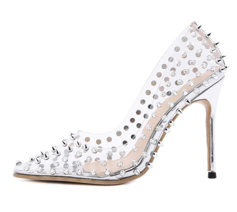 Transparent Spiked Stiletto