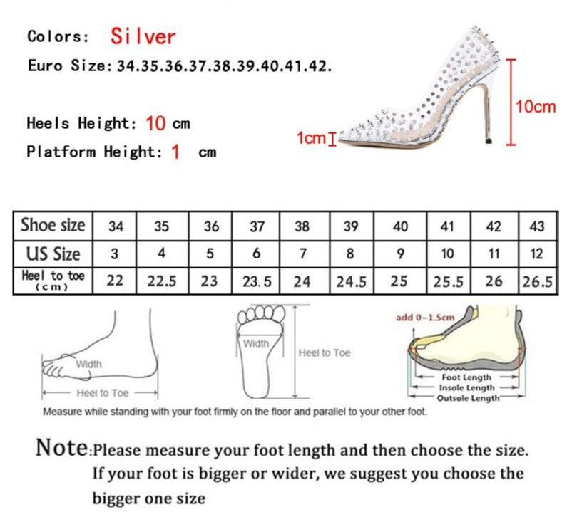 Transparent Spiked Stiletto