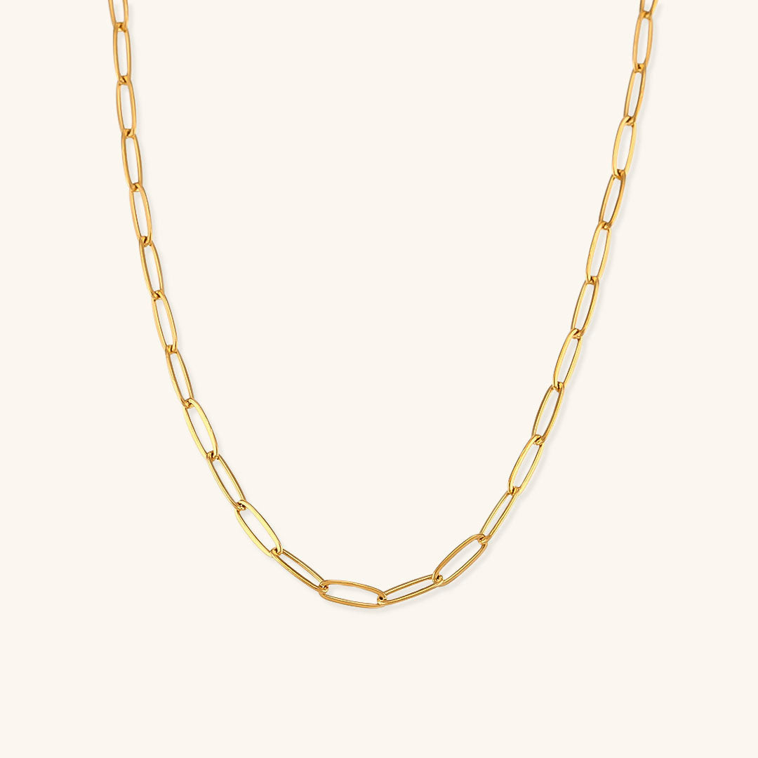 Elegant 18k Gold-Plated Chain Necklace for Women – Adjustable 16-Inch Gold Necklace with 2-Inch Extension