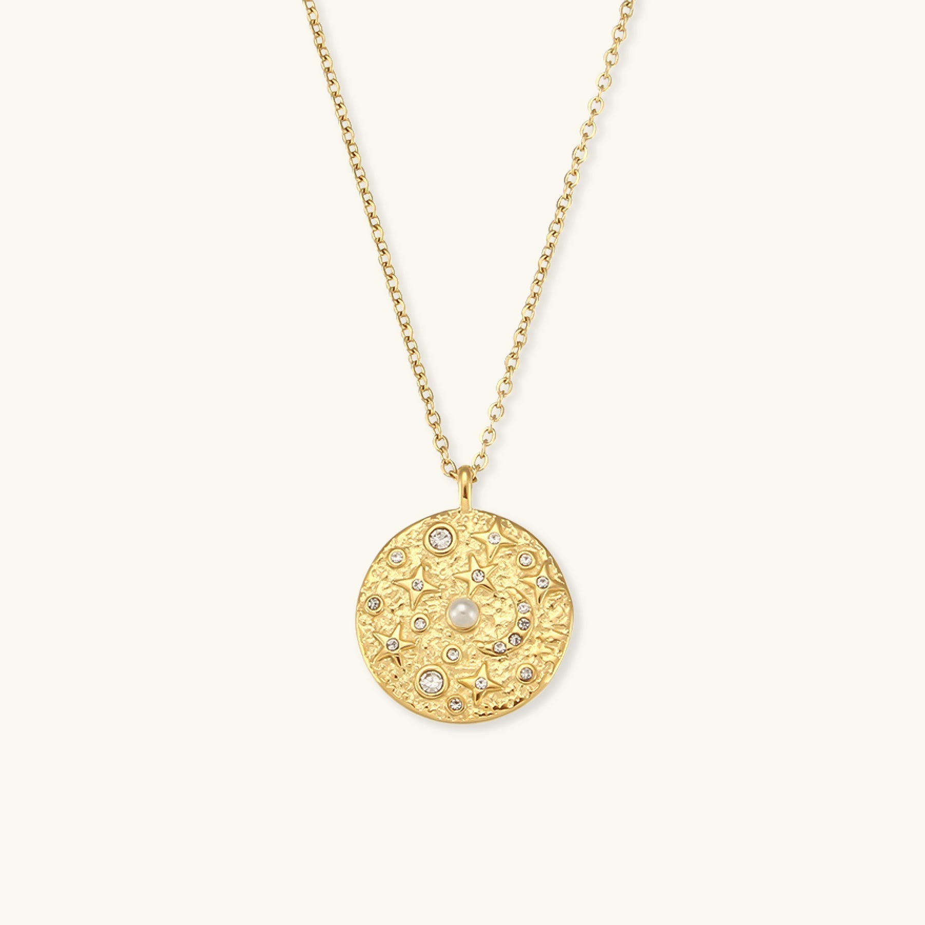 Elegant 18k Gold-Plated Cosmic Necklace – Waterproof and Hypoallergenic Design