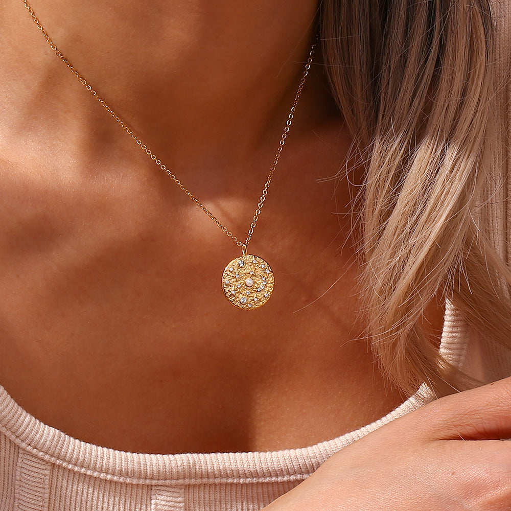 Elegant 18k Gold-Plated Cosmic Necklace – Waterproof and Hypoallergenic Design