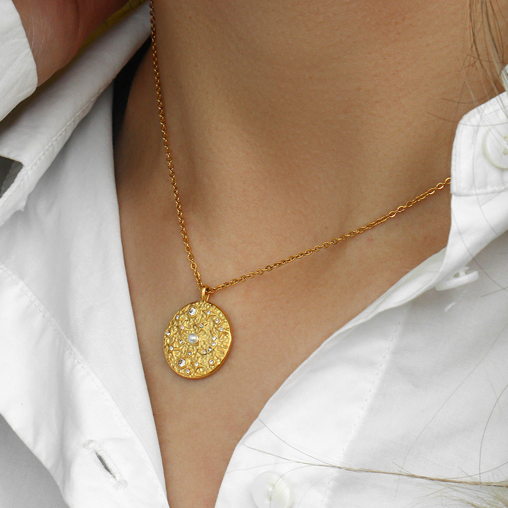 Elegant 18k Gold-Plated Cosmic Necklace – Waterproof and Hypoallergenic Design