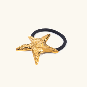 Elegant 18k Gold-Plated Pony Cuff with Starfish Design – Waterproof and Hypoallergenic