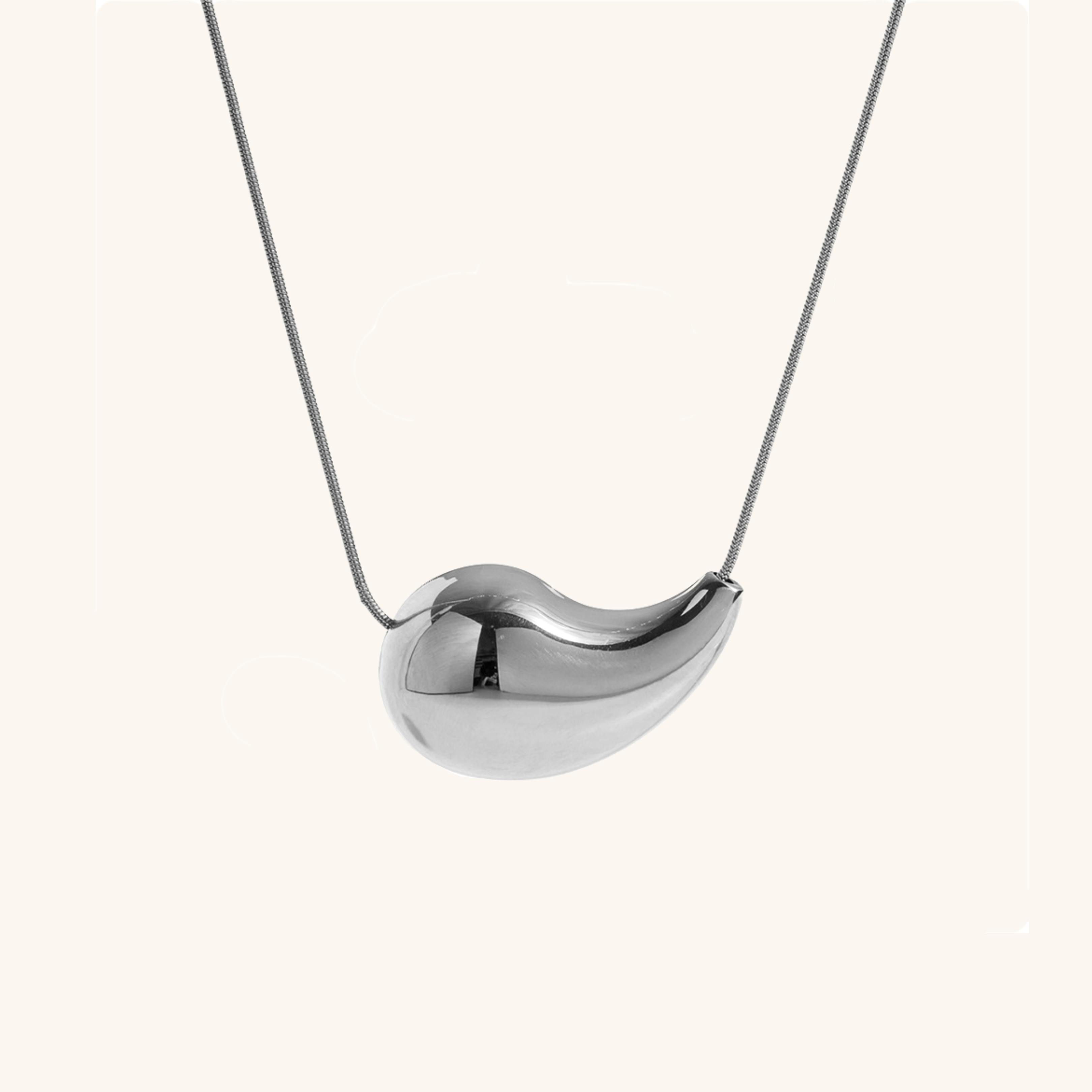 Elegant 18k Gold-Plated Teardrop Necklace – Hypoallergenic Stainless Steel Jewelry for Women, 16-inch Adjustable Length