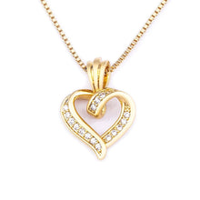 Load image into Gallery viewer, Elegant Diamond Heart Pendant Necklace with Adjustable Chain – Romantic Jewelry for Women
