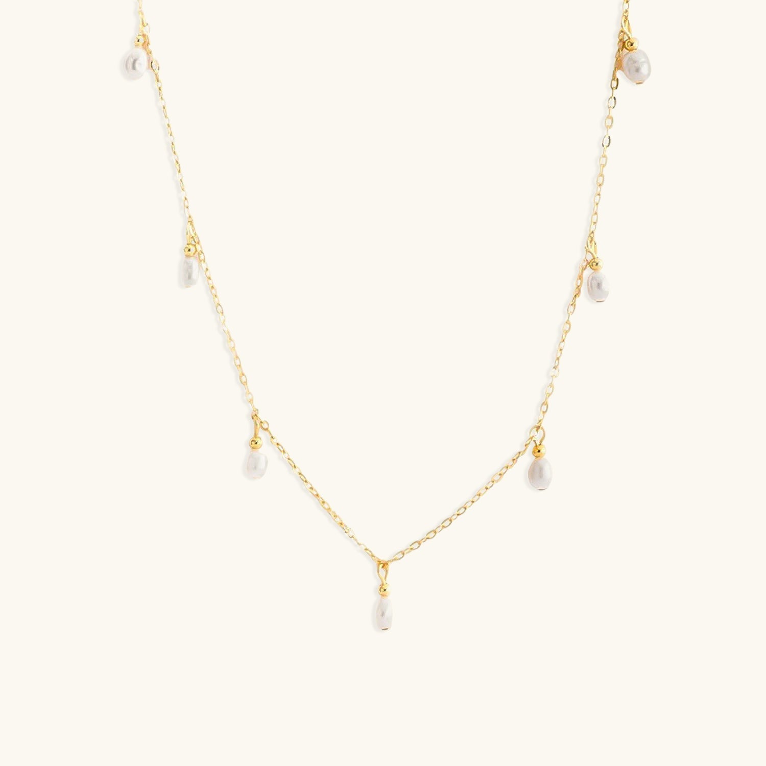 Elegant Freshwater Pearl Necklace with Gold-Plated Stainless Steel – 17 Inches Length