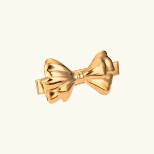 Elegant Gold Hair Clip with Classic Bow Design – Hypoallergenic and Durable Accessory