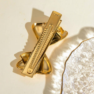 Elegant Gold Hair Clip with Classic Bow Design – Hypoallergenic and Durable Accessory