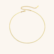 Elegant Gold Herringbone Necklace for Women – Hypoallergenic Stainless Steel-Plated Jewelry, 14k Gold, 14-Inch with Extension