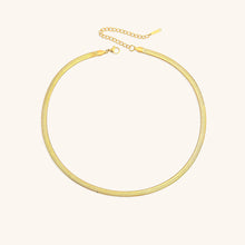 Load image into Gallery viewer, Elegant Gold Herringbone Necklace for Women – Hypoallergenic Stainless Steel-Plated Jewelry, 14k Gold, 14-Inch with Extension
