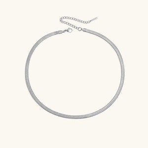 Elegant Gold Herringbone Necklace for Women – Hypoallergenic Stainless Steel-Plated Jewelry, 14k Gold, 14-Inch with Extension