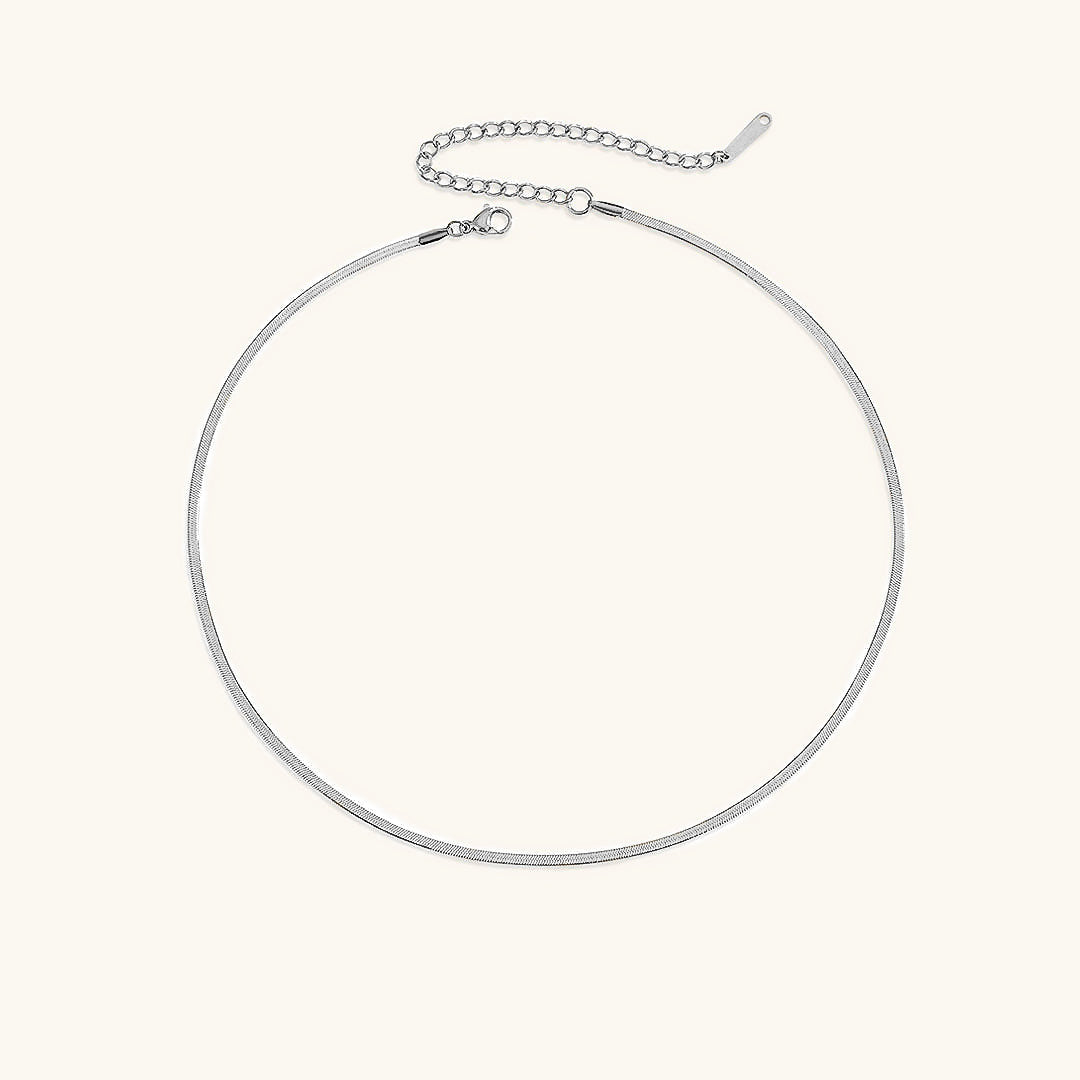 Elegant Gold Herringbone Necklace for Women – Hypoallergenic Stainless Steel-Plated Jewelry, 14k Gold, 14-Inch with Extension