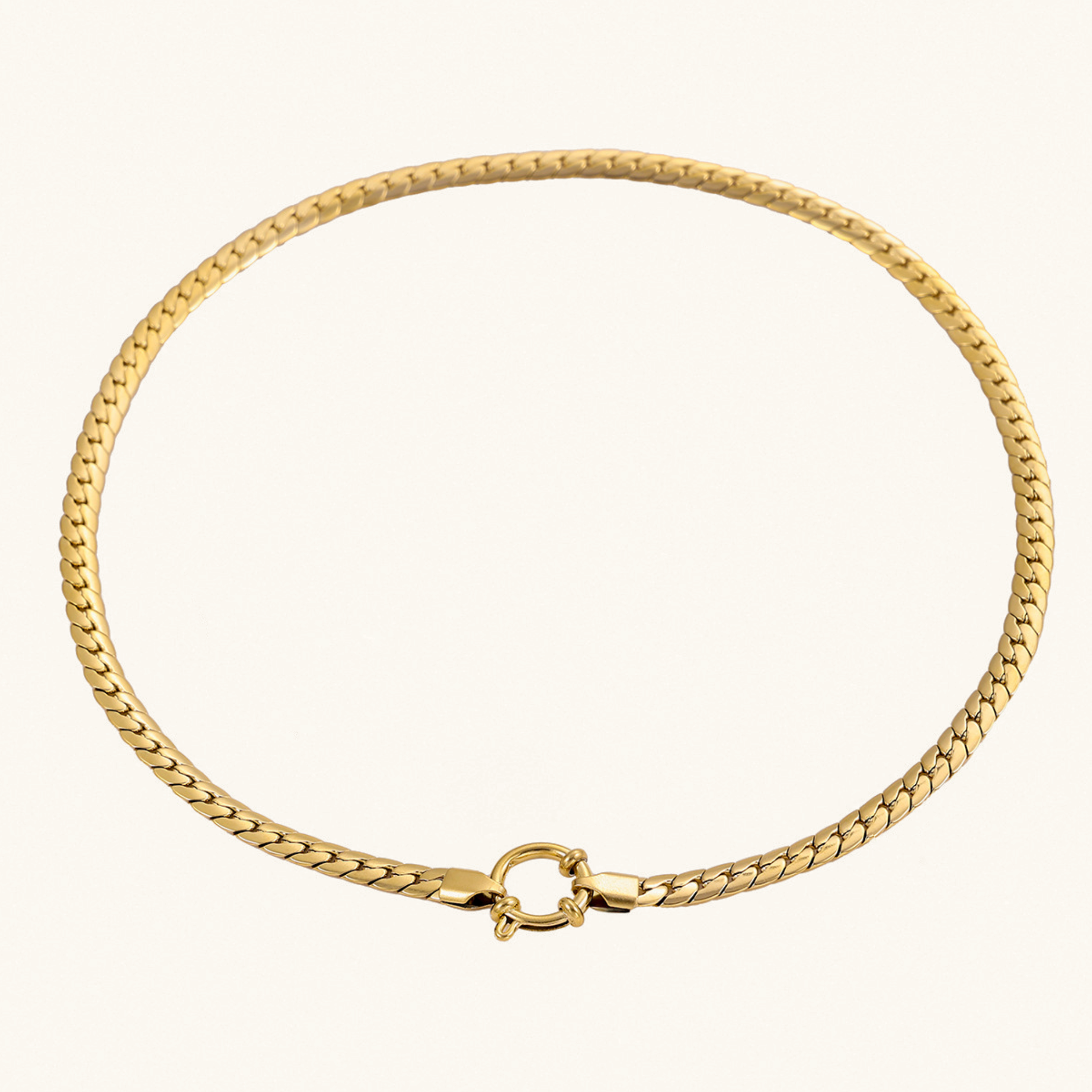 Elegant Gold Herringbone Pendant Necklace for Women – Waterproof, Hypoallergenic, 17-Inch