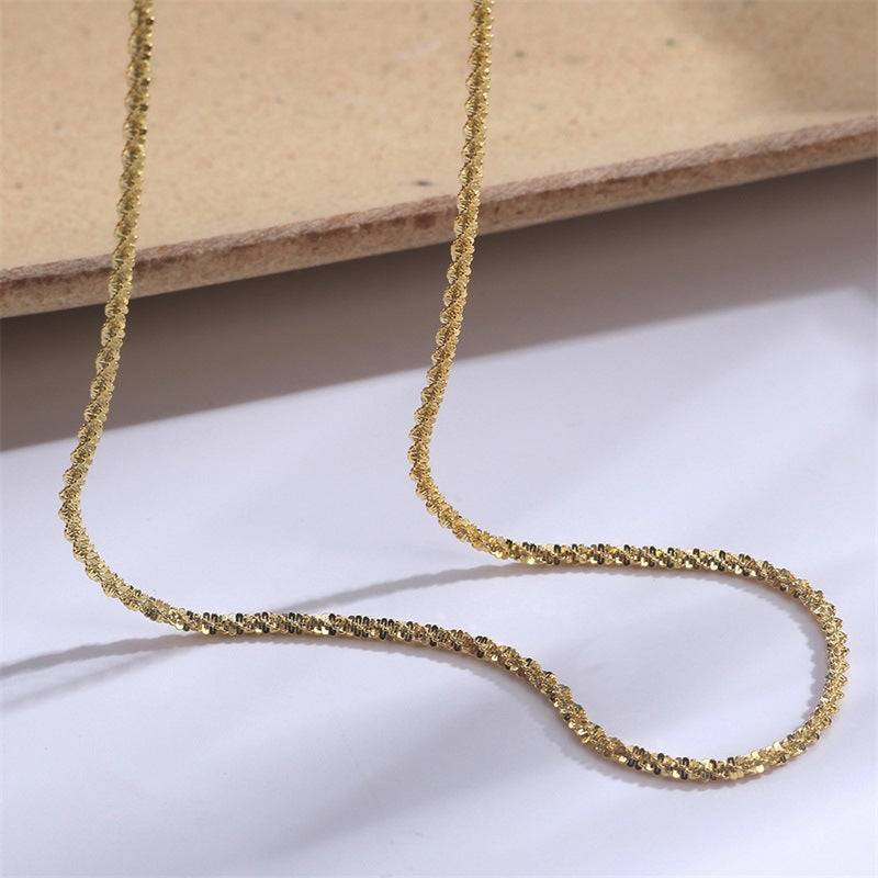 Elegant Gold Necklace for Women – Hypoallergenic Stainless Steel-Plated 14k Gold Chain, 15 Inch with Extension