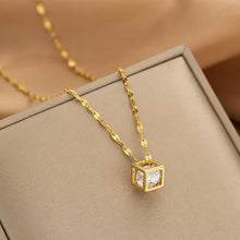 Load image into Gallery viewer, Elegant Gold Necklace with Zircon Accents – Adjustable Dainty Jewelry for Women
