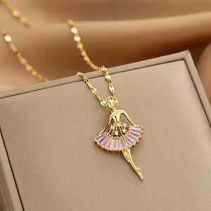 Elegant Gold Necklace with Zircon Accents – Adjustable Dainty Jewelry for Women