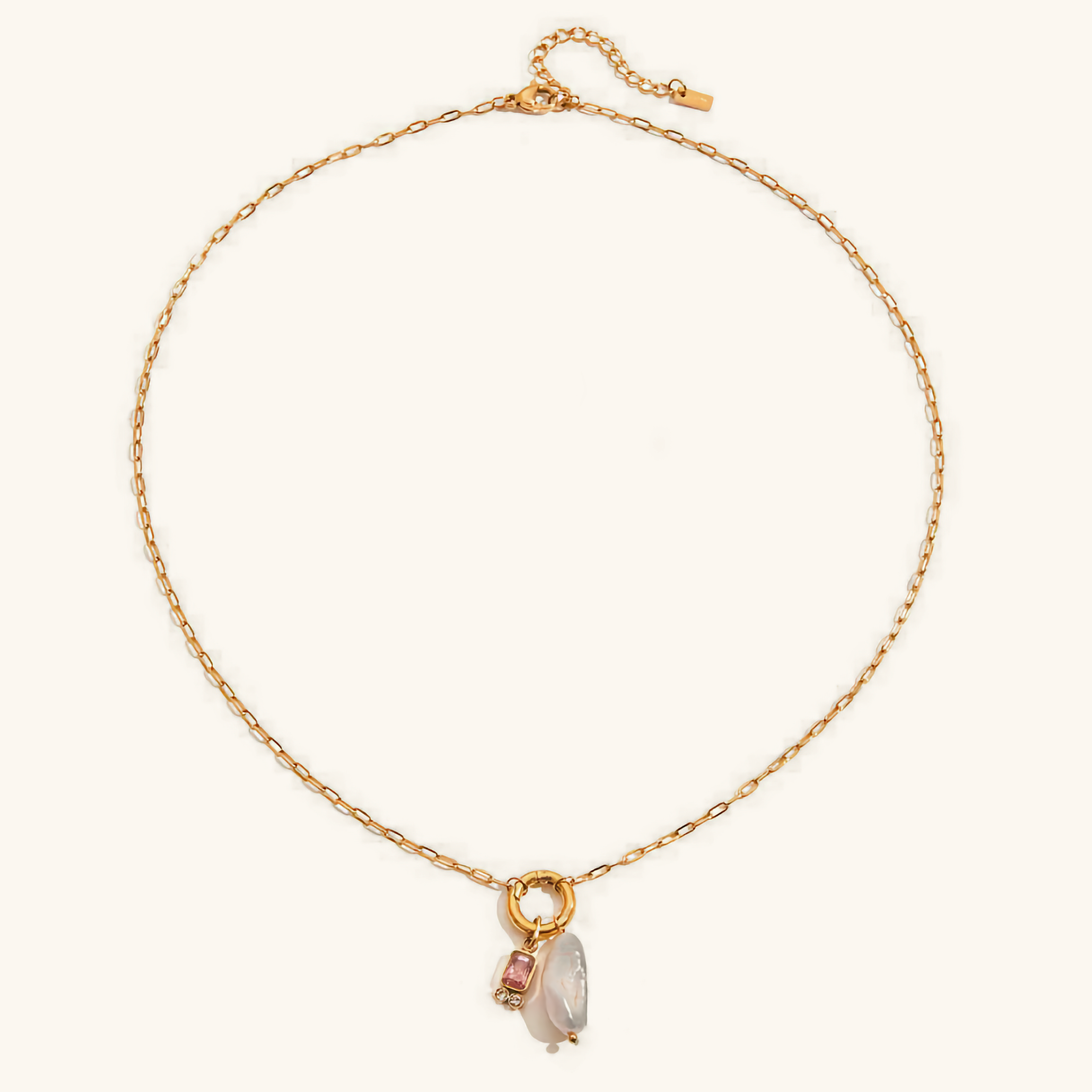 Elegant Pearl Necklace with Birthstone Pendant – Hypoallergenic 18k Gold-Plated Jewelry