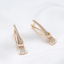 Load image into Gallery viewer, Elegant Rose Gold Layered Earrings for Women with Diamond Accents – Timeless Jewelry
