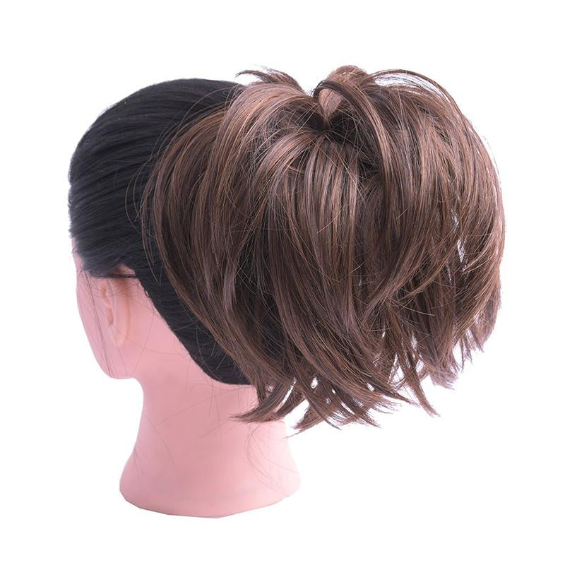 Elegant Straight Hair Bun Scrunchie Extension Wig - Lightweight Versatile Hair Accessory for Instant Volume and Style