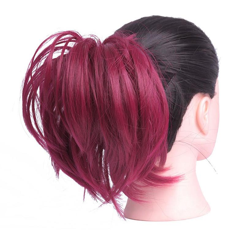 Elegant Straight Hair Bun Scrunchie Extension Wig - Lightweight Versatile Hair Accessory for Instant Volume and Style