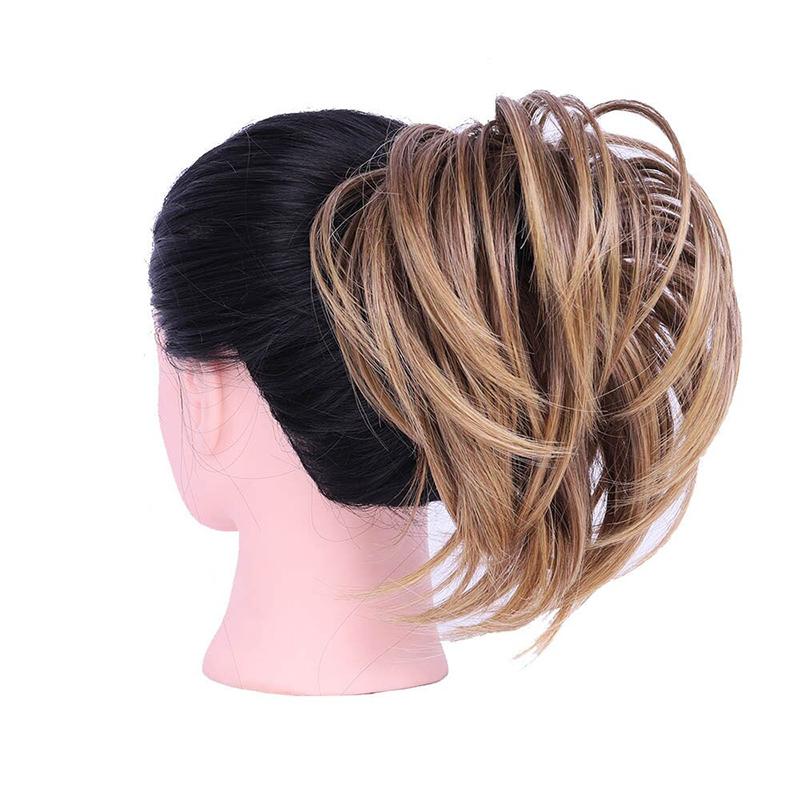 Elegant Straight Hair Bun Scrunchie Extension Wig - Lightweight Versatile Hair Accessory for Instant Volume and Style