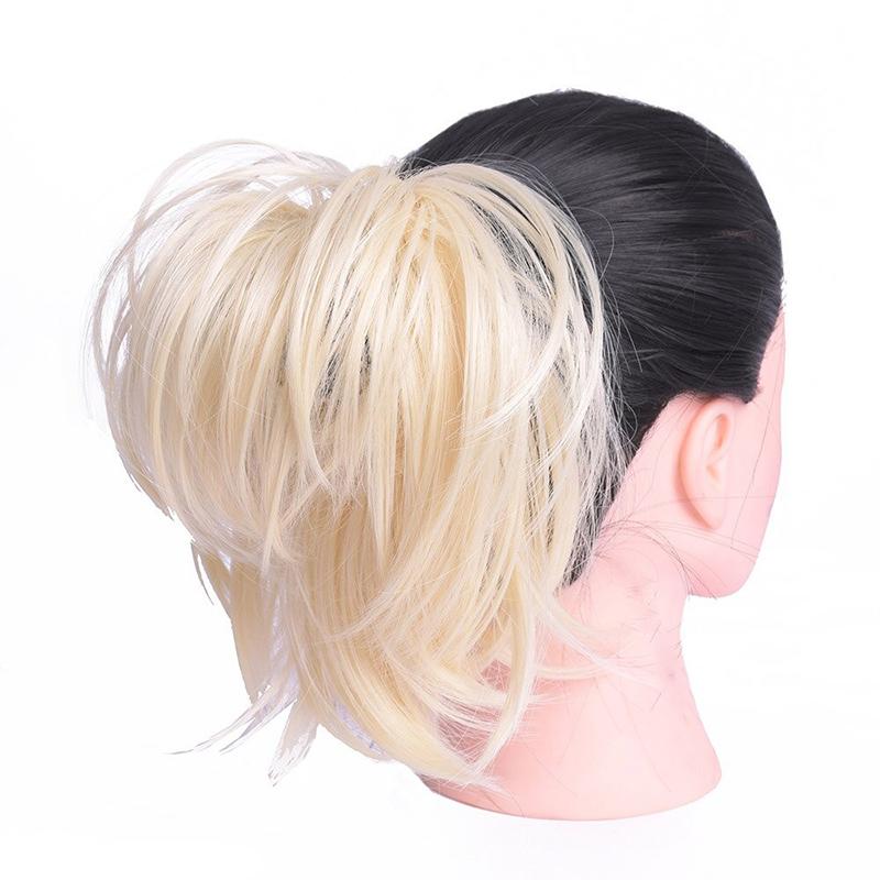 Elegant Straight Hair Bun Scrunchie Extension Wig - Lightweight Versatile Hair Accessory for Instant Volume and Style