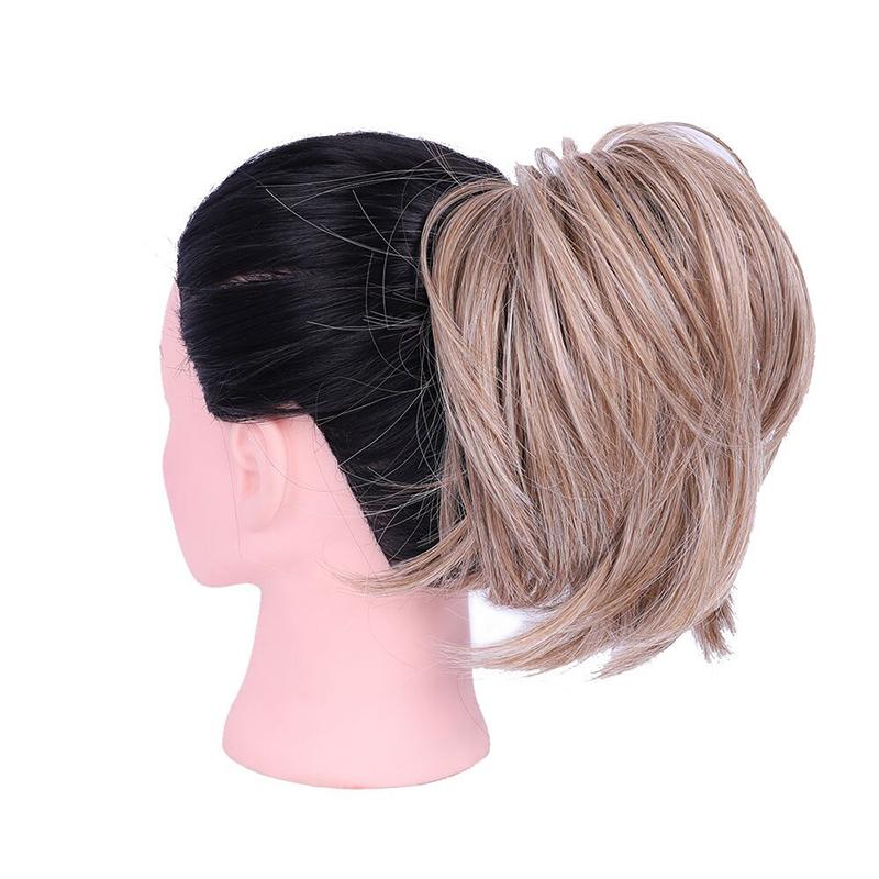 Elegant Straight Hair Bun Scrunchie Extension Wig - Lightweight Versatile Hair Accessory for Instant Volume and Style