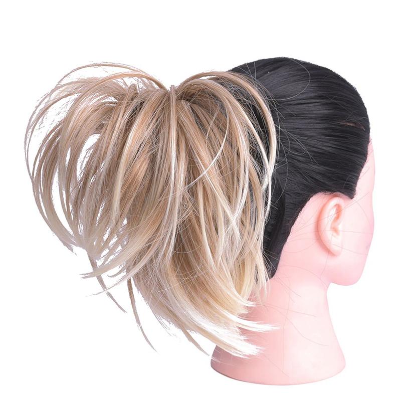 Elegant Straight Hair Bun Scrunchie Extension Wig - Lightweight Versatile Hair Accessory for Instant Volume and Style
