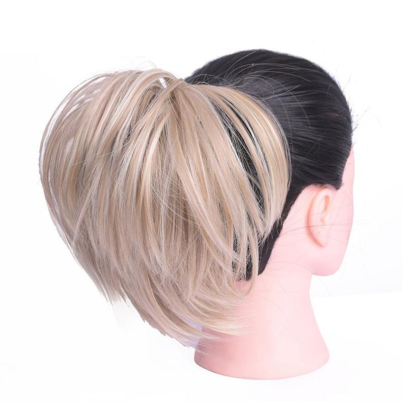 Elegant Straight Hair Bun Scrunchie Extension Wig - Lightweight Versatile Hair Accessory for Instant Volume and Style