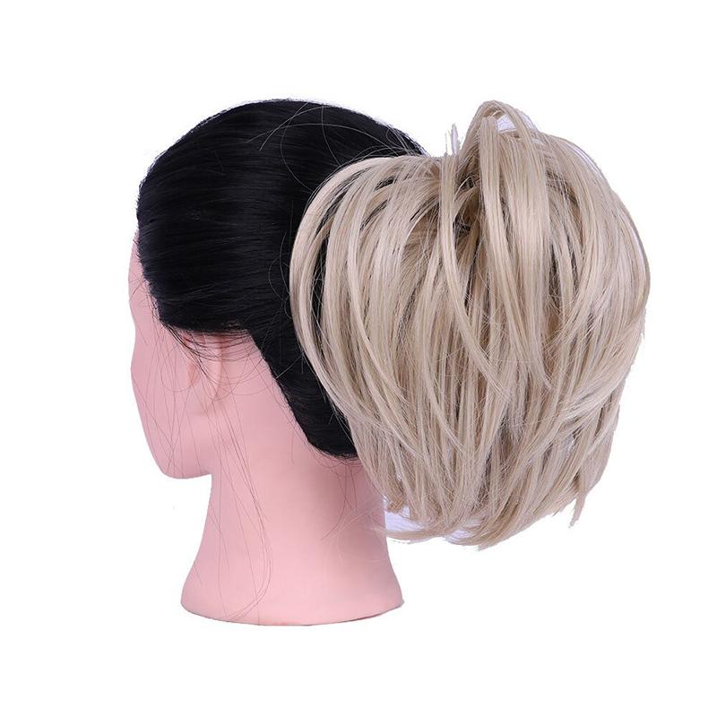 Elegant Straight Hair Bun Scrunchie Extension Wig - Lightweight Versatile Hair Accessory for Instant Volume and Style