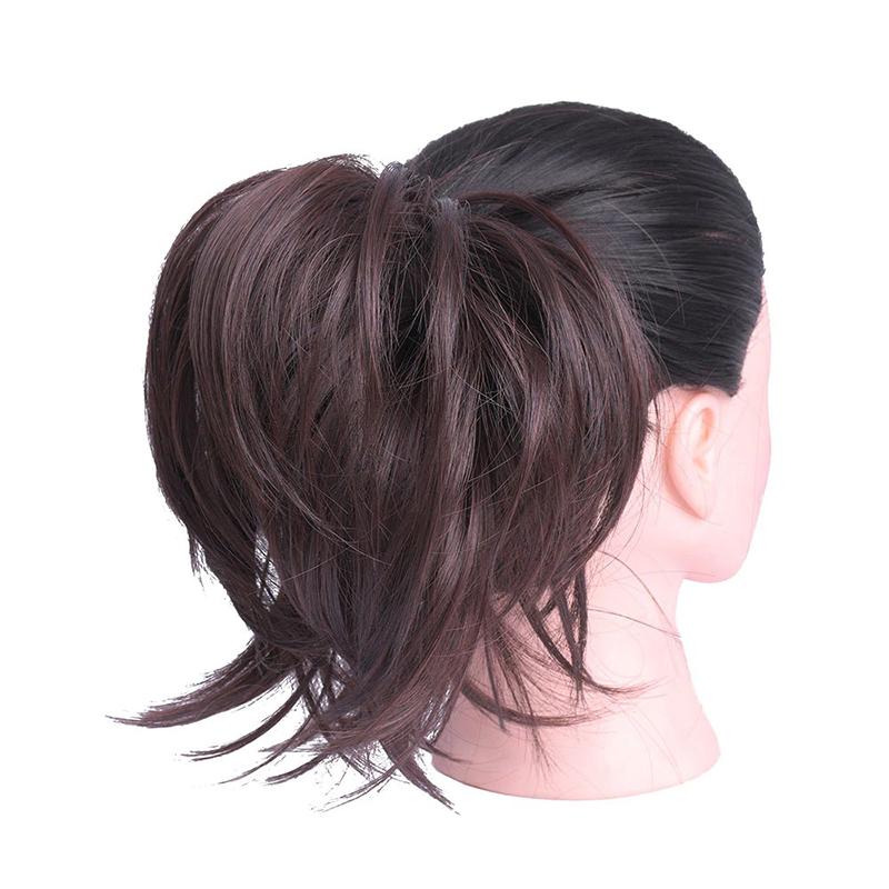 Elegant Straight Hair Bun Scrunchie Extension Wig - Lightweight Versatile Hair Accessory for Instant Volume and Style