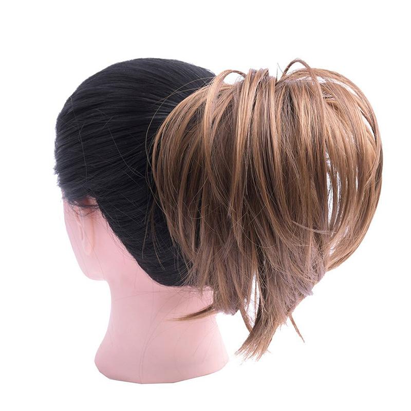 Elegant Straight Hair Bun Scrunchie Extension Wig - Lightweight Versatile Hair Accessory for Instant Volume and Style