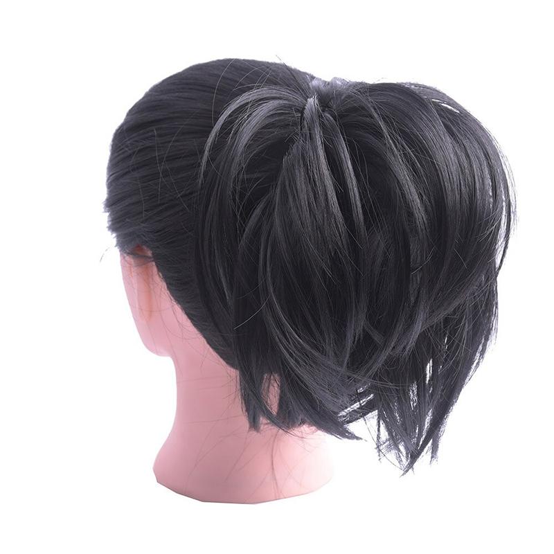 Elegant Straight Hair Bun Scrunchie Extension Wig - Lightweight Versatile Hair Accessory for Instant Volume and Style