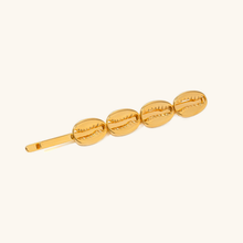 Load image into Gallery viewer, Espresso Gold French Hair Pin with Coffee Bean Design – Hypoallergenic Stainless Steel
