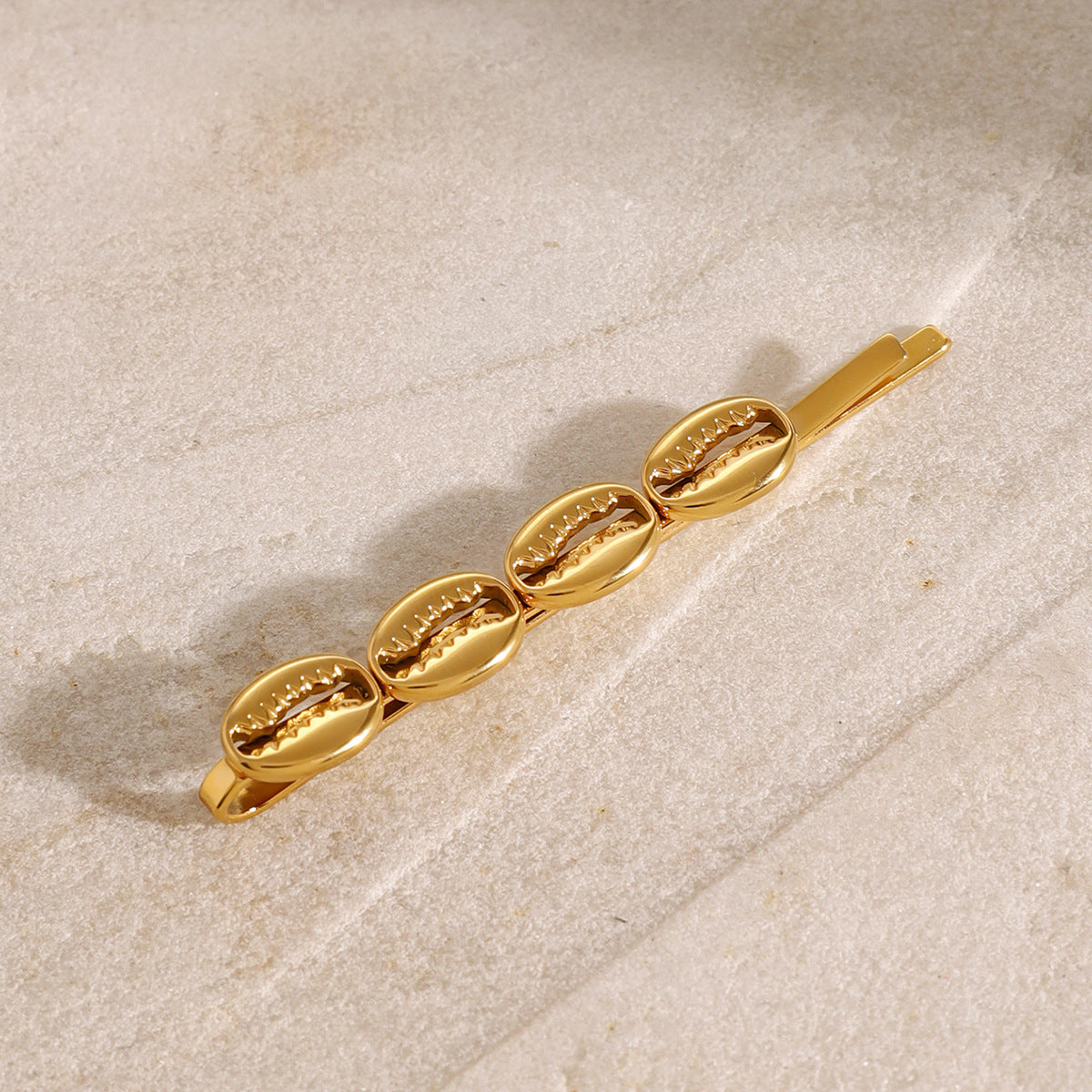 Espresso Gold French Hair Pin with Coffee Bean Design – Hypoallergenic Stainless Steel