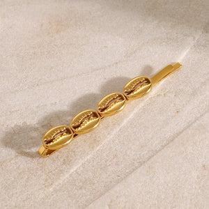 Espresso Gold French Hair Pin with Coffee Bean Design – Hypoallergenic Stainless Steel