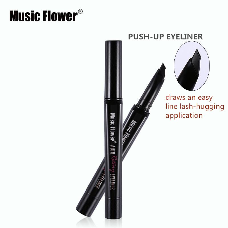 Music Flower Pro Auto Rotating Liquid Eyeliner Waterproof Eye Makeup Lash Hugging Gel Eye Liner Mark Pen Smudge-proof Cosmetics