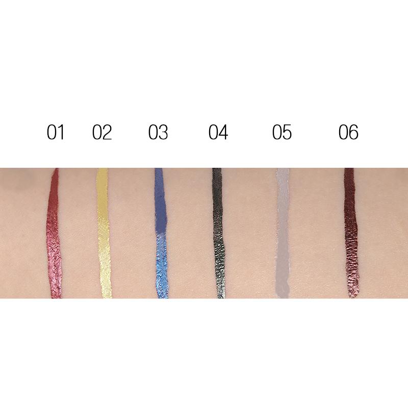 Music Flower Brand 6 Color Shimmer Liquid Eyeliner Pen Brightening Eyes Makeup Eye Liner Pencil Waterproof Quick Drying Eyelid