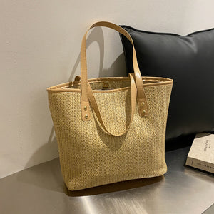 Large Capacity Bag Women's Summer Fashion Fashion Beach Bag Straw Woven Bag Casual Versatile Shoulder Tote Bag