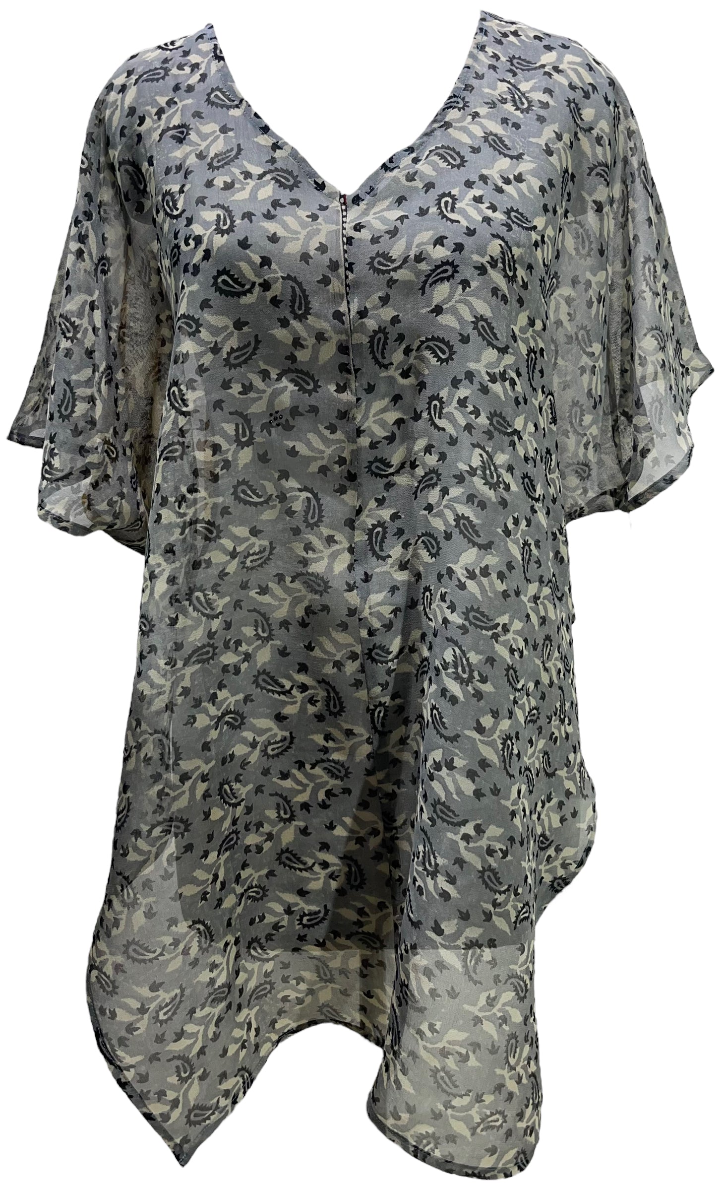 FINAL SALE PRG5710 Sheer Avatar Pure Silk Waterfall Top