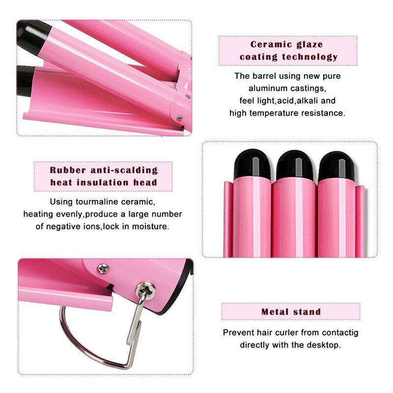 New Arrival Hair Curling Iron LED Ceramic Triple Barrel Hair Curler Irons Hair Wave Waver Styling Tools Hair Styler Wand