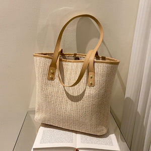 Large Capacity Bag Women's Summer Fashion Fashion Beach Bag Straw Woven Bag Casual Versatile Shoulder Tote Bag