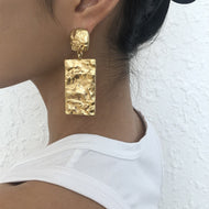 Alloy pleated and minimalist earrings with retro creative geometric texture earrings