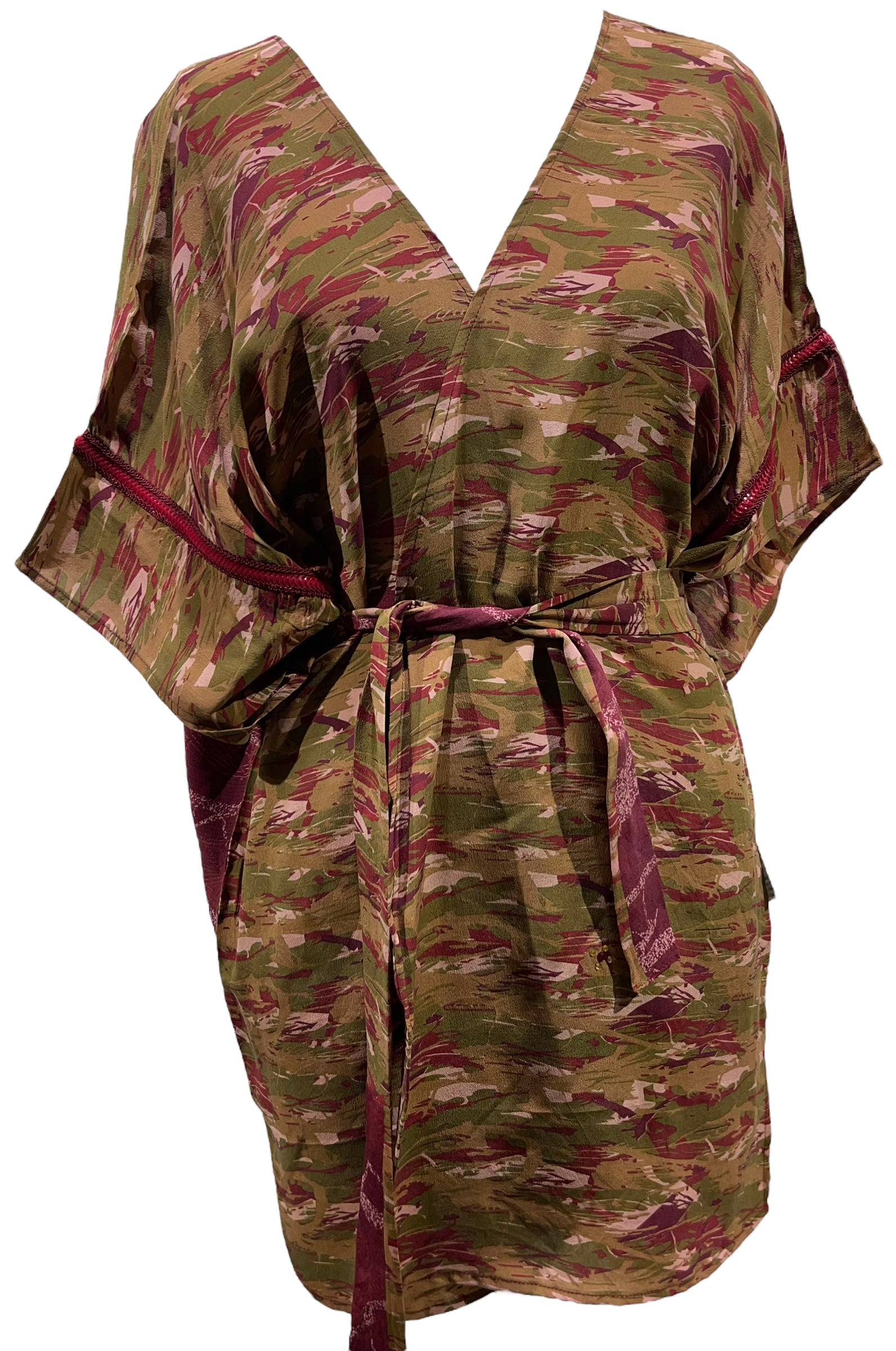 FINAL SALE PRC5360 Avatar Pure Silk Kimono-Sleeved Jacket with Belt
