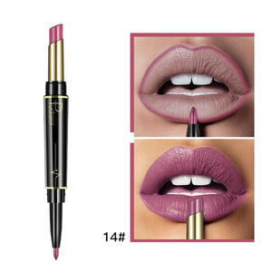 Matte Lipstick Wateproof Double Ended Long Lasting Lipsticks Brand Lip Makeup Cosmetics Nude Dark Red Lips Liner Pencil