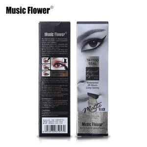 Music Flower Brand Eyes Makeup Tattoo Seal Liquid Eyeliner Pen Waterproof Matte Black Stamp Wanton Eye Liners 24HR Long-lasting